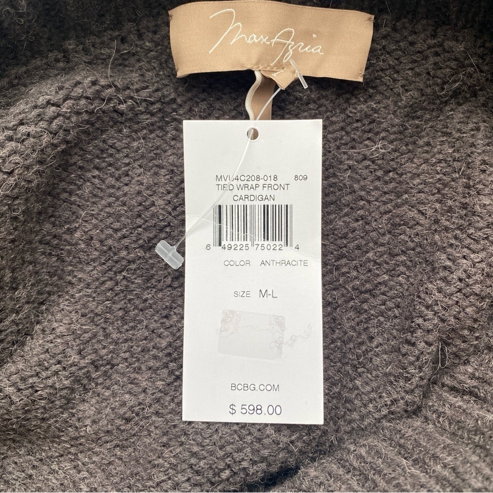 NWT BCBG MaxAzria Sweater Cardigan Coat Long Line Wool Alpaca Blend Size M/L - Picture 6 of 15